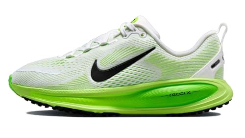 Nike Vomero 18 Big Kids' Road Running Shoes (HQ2157-101, White/Electric Green/Volt/Black)