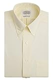 Eagle Men's Non Iron Regular Fit Solid Button Down Collar Dress Shirt, Cornsilk, 17' Neck 36'-37' Sleeve