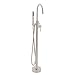 AKDY Bathroom Floor Mount Freestanding Multi-Function Waterfall Style Bath Tub Filler Faucet Handheld Shower Wand