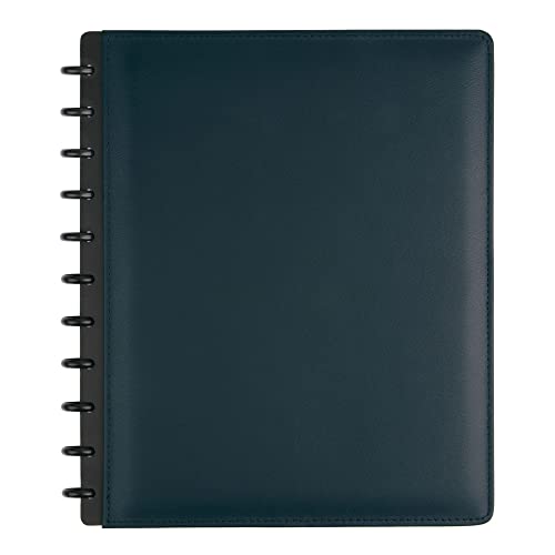 TUL Discbound Notebook With Leather Cover Letter Size Narrow Ruled 60 Sheets Navy