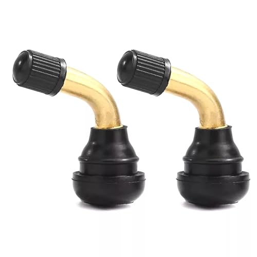 TDR 2pcs PVR50 Tubeless Tire Valve Stem Bent 12mm Seat 9.5-10mm Valve Hole Rubber Aluminum Alloy for Electric Scooter Rim Wheel