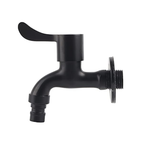 Wandhalterung Wasserhahn, 304 Edelstahl Schwarz Einhand Wasserhahn Waschmaschine Wasserhahn Antike Badezimmer Waschtisch Wasserhahn[Washing Machine]Waschtischarmaturen