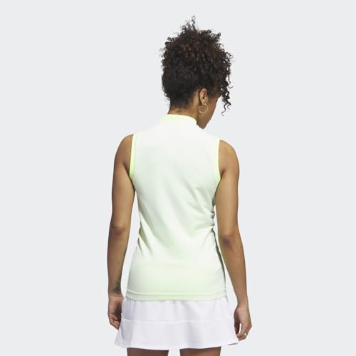 adidas Women's Ultimate365 Tour Primeknit Sleeveless Polo Shirt, White, Small - Image 3