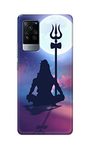 Image of Printed Hard Back Cover Case for Vivo X60 Pro Back Cover (Lord Shiva) -702