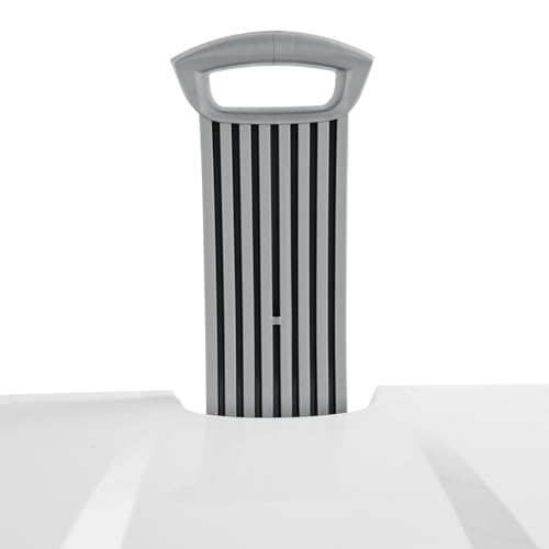 2 Bushel Wheeled Laundry Hamper, White Plastic Rolling Clothes Basket With Flip-Top Lid, Retractable Handle, Smooth Gliding Wheels, Airflow Oval Hole Design For Home Apartment Dorm Storage - Image 6