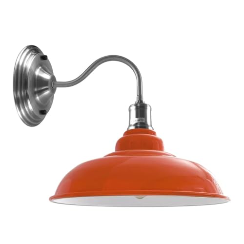 LEDSone Applique murale industrielle de style Edison en métal rétro pour chambre à coucher, couloir, bar, loft café (noir) (bleu foncé) (Orange)