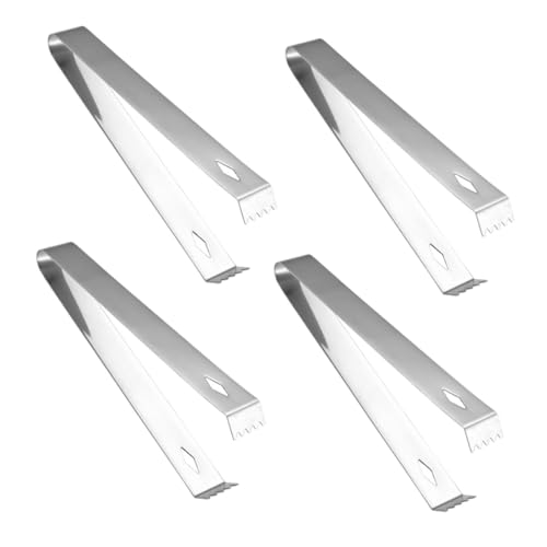 KICHOUSE Pinze Per Cubetti Di Zucchero in Acciaio Inossidabile Per Bar Tè E Caffè Set Da 4 Pezzi in Argento