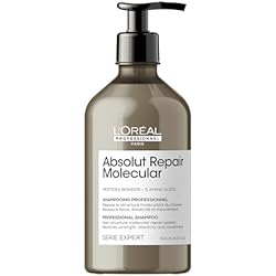 L'Oréal Professionnel Paris Absolut Repair Molecular Shampoo - Repairs Damage & Restores Strength For All Damaged Hair, With Peptide Bonder & Amino Acids, Sulfate-Free