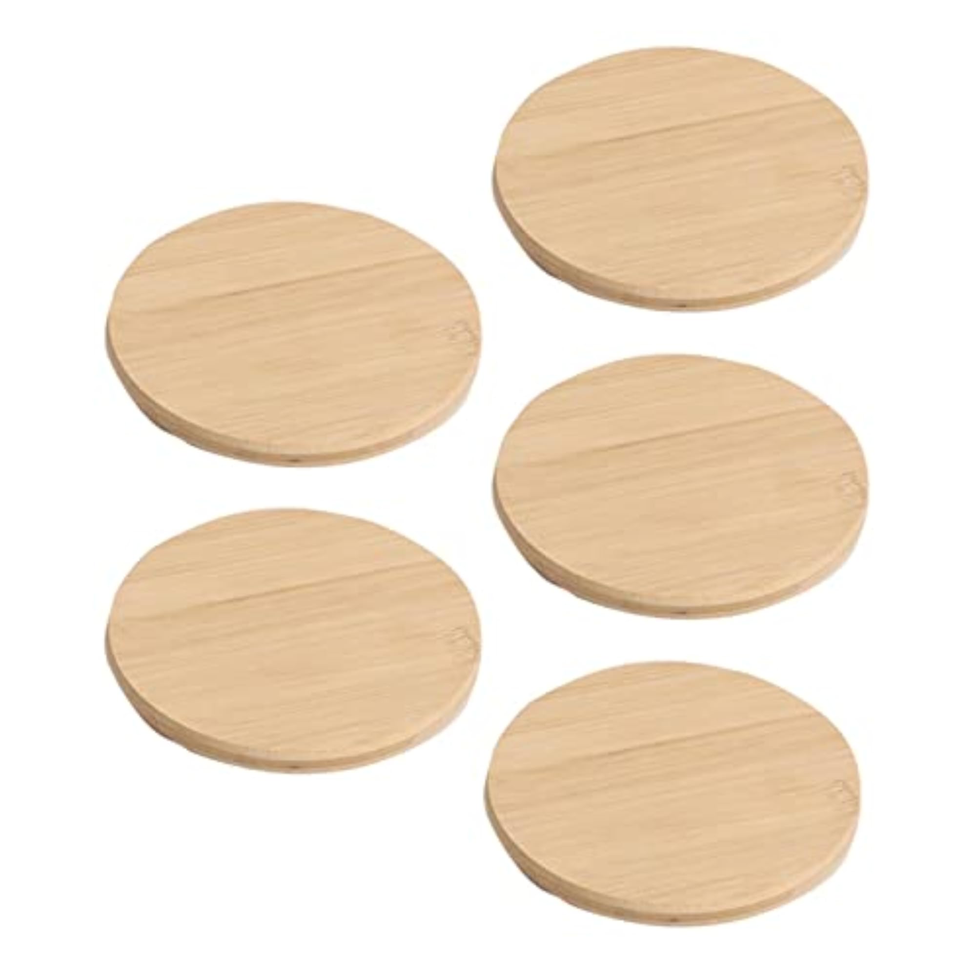 Women's Wood Round Coasters, 5Pcs Set