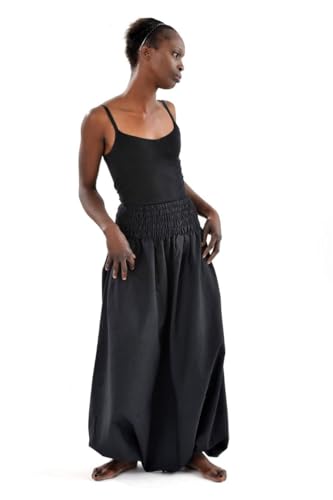 Pantalon sarouel noir en taille unique pour homme et femme Fantazia