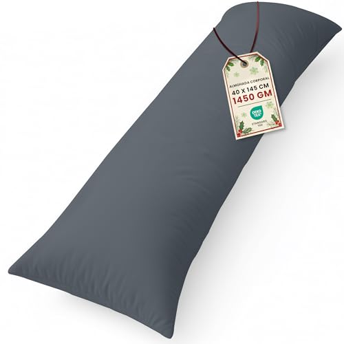 Utopia Bedding Almohada Corporal, 40x145 cm Almohada para el Embarazo y la Maternidad, Almohada para Dormir de Lado, Relleno de Poliéster Suave (Gris)