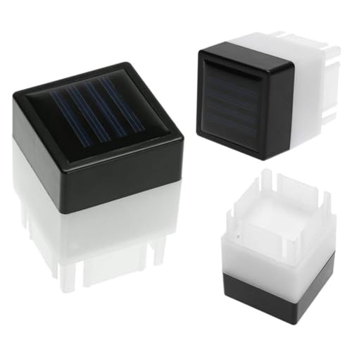 NULYLU 2 Stück Solar Quadratische Pfostenleuchten