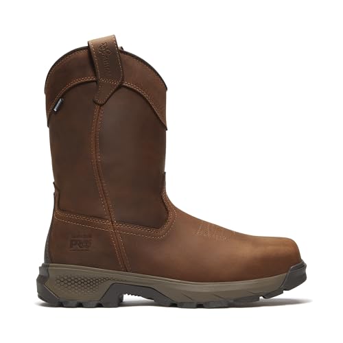 Timberland PRO Timberland PRO Men's TiTAN EV Pull On Composite Safety Toe Waterproof Industrial Work Boot, Medium Brown Full Grain, 16 M US