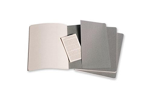 Moleskine Cahier Journal, Soft Cover, Xl (7.5" X 9.5") Ruled/Lined, Pebble Grey, 120 Pages (Set Of 3) #TOP21