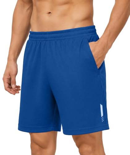 Little Beauty Mens Athletic Shorts Breathable Workout Gym Shorts with Pockets Fast Dry for Running and Casual Wear RoyalBlue M