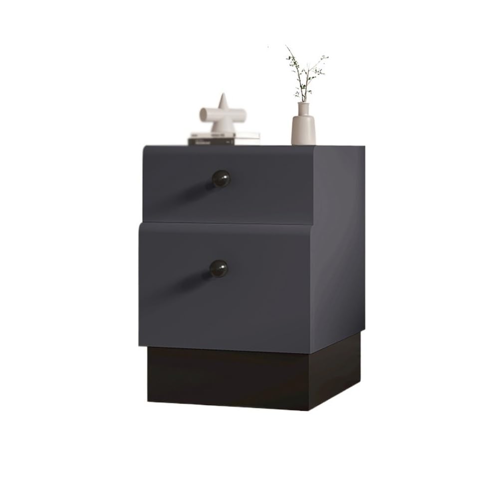 Table de nuit avec rangement gris foncé en bois meuble de chevet étroit pour mezzanine