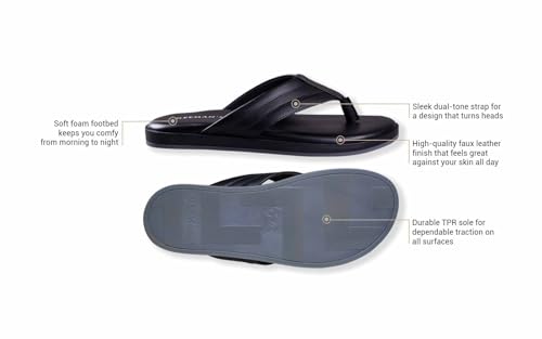 Image of Neeman's Indo-Western Casual Flip Flops for Men | Lightweight, Durable and Flexible | PU Thong Strap & TPR Out sole