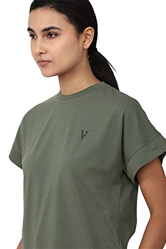 Image of Van Heusen Women's Cotton Regular Fit Half Sleeve Crew Neck Casual Regular Comfort Fit T-Shirt
