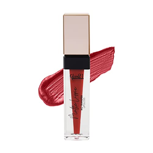 Image of Glam21 Matte Lippie No Transfer Lip Gloss | Lightweight and comfortable| Creamy Matte Formula - 4 gm | Super Red-19