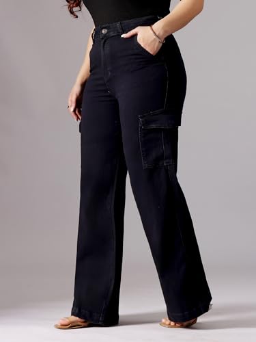 Image of Miss Chase A+ Women's Wide-Leg High Rise Regular Stretchable Denim Jeans