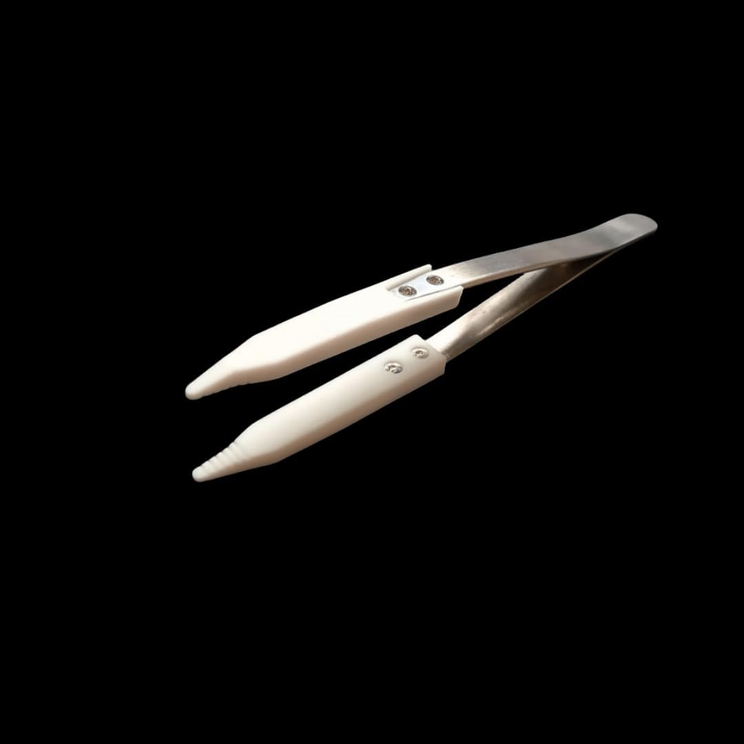 1pc PTFE Tweezer for Semiconductor and Laboratory Use - Sharp/Blunt Type Head, Non-Scratch Devise(1mm Sharp Top 133mm Length)