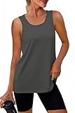 Tank Tops for Women Over 50: Your Complete Guide to Flattering, Comfortable Styles 5 Cakulo Womens Workout Athletic Tank Tops Loose Gym Yoga Racerback Sleeveless Running Sports Shirts Tops Dark Heather Grey L