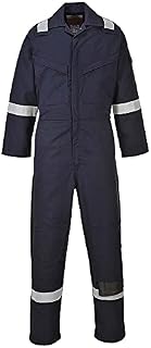 Portwest Flame Resistant Anti-Static Coverall 350g, Size: XS, Colour: Navy, FR50NARXS