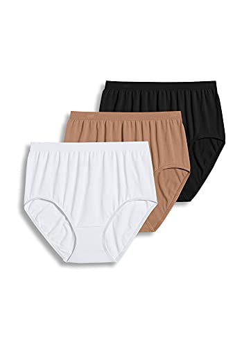 Jockey Women s Underwear Comfies Microfiber Brief - 3 Pack, Black Ivory Light, 8