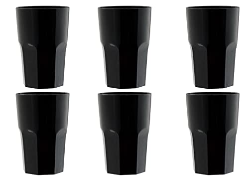 Garnet Nero Bicchiere Riutilizzabile “Granity 40 Set da 6 Pezzi – Lavabile in lavastoviglie-40 Bordo/ 33-35 cl a Servizio-Made in Italy, 0.4 Litri, Plastica