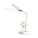 JminJC Lampada da Tavolo Creativa A LED Interruttore A Sfioramento Moderno Pieghevole Doppia Lampada Testa USB Ricarica Luce Morbida Colore degli Occhi: Bianco Rosa Verde Blu,White