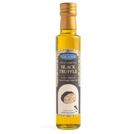 Miniatura 8 de Giusto Sapore Juego de regalo de aceite de oliva infundido con albahaca, trufa negra, hierba toscana, ajo picante, romero, caja de regalo de 5