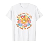70s Cute Smile Face Flower Happy Peace Hippie Tee