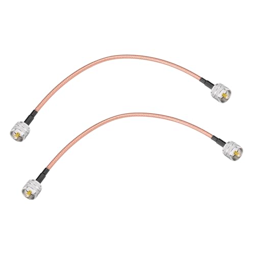 Yuslao 2-Pack 1ft Low Loss RG142 Coaxial Cable PL259 Male for SWR Meter, CB Radio, Ham Radio, Antenna Analyzer