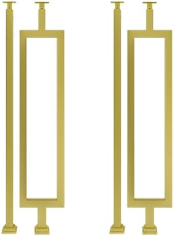 Gold Wrought Iron Stair Balusters - Rust-Resistant 3x3cm Square Spindles for Indoor/Outdoor Use - Adjustable Angle, Lightweight, Durable Staircase Railing Set