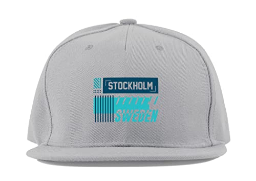 Casquette de baseball Stockholm en coton unisexe avec visière plate