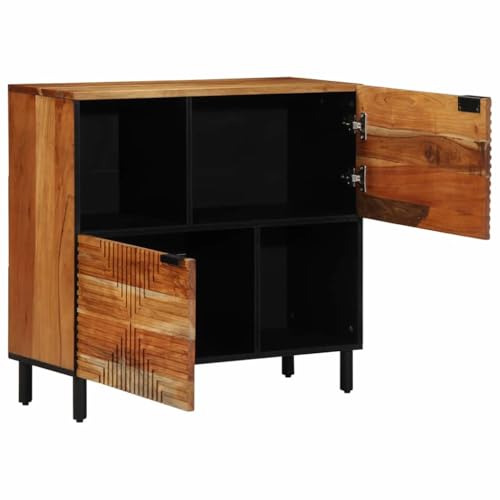 Bahut en bois de mangue massif au design rustique marron