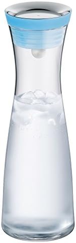 WMF Podstawowa karafka na wodę 1 l w kolorze niebieskim wysokość 29 cm korek z bliska szkło Cromargan® stal nierdzewna, niebieska