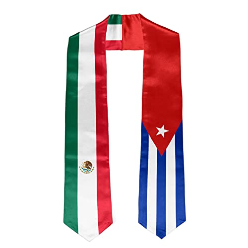 Vcmaluco Graduation Stole Sash Mexico Cuban Flag Graduation Stole Sash Graduation 2023 Gift
