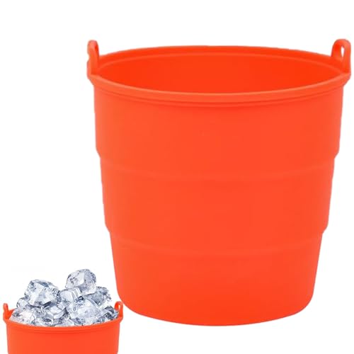 Doublure Seau Silicone - Réutilisable, Durable, Facile À Nettoyer, Orange | Revêtement Seau À Graisse pour Barbecue Camping Cuisine Extérieur
