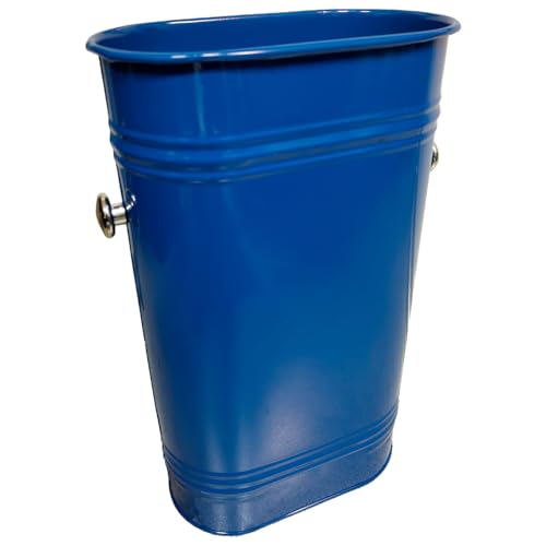 ACAN Tradineur Porte-parapluie ovale avec ornement, en laiton, support pour parapluie cylindrique métallique, pour entrée de bureau, maison, design classique, 48 x 29 x 16 cm, bleu