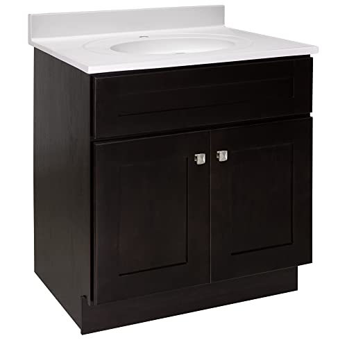 Design House Brookings 31 Inch Bathroom Vanity with Cultured Marble