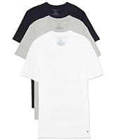 Tommy Hilfiger Men's Cotton Classics 3-Pack Short Sleeve Cotton Classics Crew Neck, Storm, MD