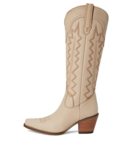 Image of Dingo Womens High Cotton Embroidery Snip Toe Casual Boots Knee High Mid Heel 2-3 inch