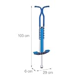 Relaxdays Kij pogo, dla dzieci, do 60 kg, wyściełany, do użytku na zewnątrz, antypoślizgowa, stal nierdzewna, niebieska, pianka, tworzywo sztuczne