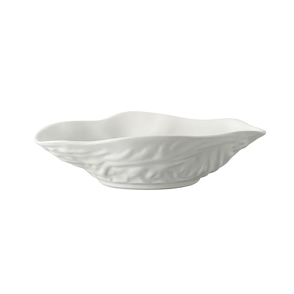 Luxor Dish 7.75'' White Porcelain Oyster-Shaped Plate – Elegant Serving Dish for Seafood, Appetizers & Gourmet Creations – Scratch-Resistant, Dishwasher Safe & Perfect for Restaurants & Events