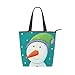 JOCHUAN Borsa tote da ufficio di grande capacità Carino Biancaneve Inverno Natale Pupazzo di neve Carino Borse a tracolla per le donne Lavoro Viaggi Shopping 11 × 4 × 13,6 pollici