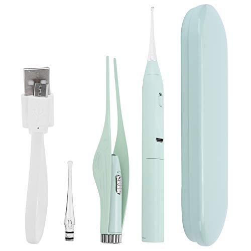 Ear Curette Earpick Kit mit Blitzlicht, Ohrenschmalz-Eliminator-LED-Lichtpinzette zur Entfernung von Ohrenschmalz für Kinder, Erwachsene und ältere Menschen mit Aufbewahrungsbox