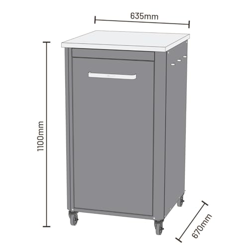 cozze® Outdoor Küche | H110 cm | Edelstahl Arbeitsplatte | Modulares Design | Mit Stauraum & Haken | Wetterfest & Robust | Für Pizzaofen & Grill
