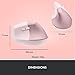 Logitech Lift Vertical Ergonomic Mouse, Wireless, Bluetooth or Logi Bolt USB receiver, Quiet clicks, 4 buttons, compatible with Windows/macOS/iPadOS, Laptop, PC - Rose