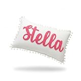 mia'spillow lab Personalized Embroidered Name Pillow for Toddler or Baby – Handmade Monogram Cushion – Custom Nursery Gift for Birthday or Baby Shower – Multiple Sizes & Colors Available